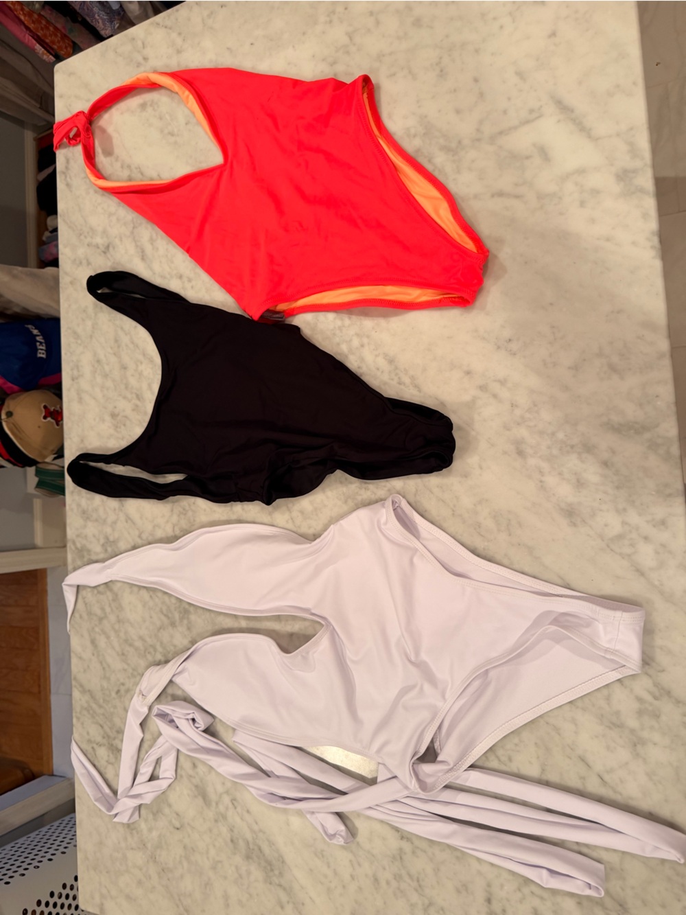 aerie Neon Coral & Peach One-Piece Swimsuit
